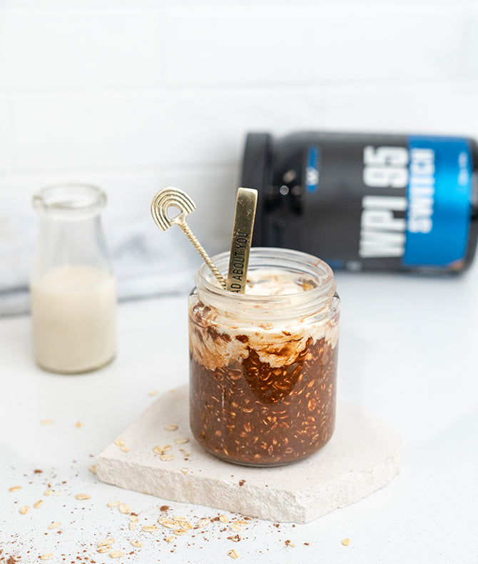 Brownie Batter Overnight Protein Oats