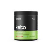 Switch Nutrition's Keto container, BHB ketogenic performance fuel, chocolate-flavoured with 30 servings, supporting keto diet, fasting, and body goals.