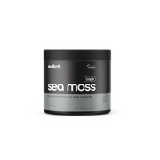 Switch Nutrition Sea Moss 10:1 Organic Irish Sea Moss Capsules 60 Veg Caps (30g) - Vegan-friendly capsules designed to support overall health and wellness. Comes in a black container.