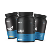 Switch Nutrition WPI Premium Whey Protein Isolate Bundle - Includes three 900g containers (30 Serves each) in Peanut Brittle, Milk Chocolate, and Vanilla Crème Flavours. Good source of protein, low carb & low fat with added digestive enzymes for greater protein absorption and fast absorbing hydrolysed Whey Protein Isolate. Naturally sweetened with a 30-day money-back guarantee.